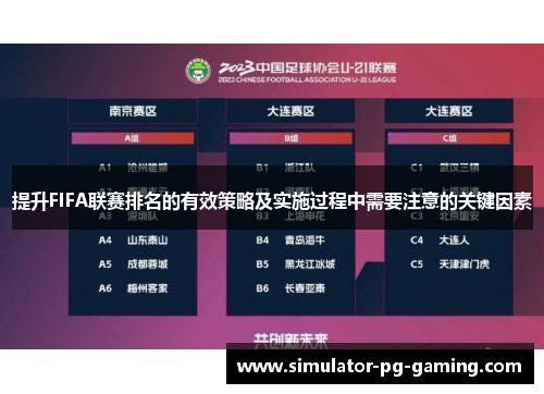 提升FIFA联赛排名的有效策略及实施过程中需要注意的关键因素